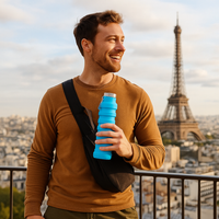 FoldiBottle™ Original – Collapsible Silicone Smart Water Bottel (500ml) ﻿