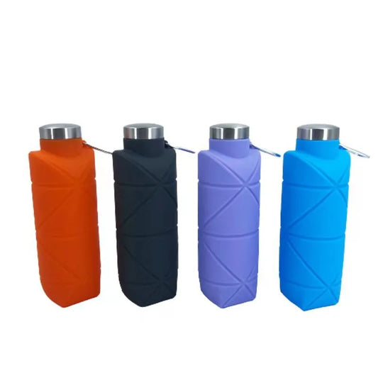 FoldiBottle™ DiamondFold Bottle – Foldable Silicone Water Bottle (600ml)